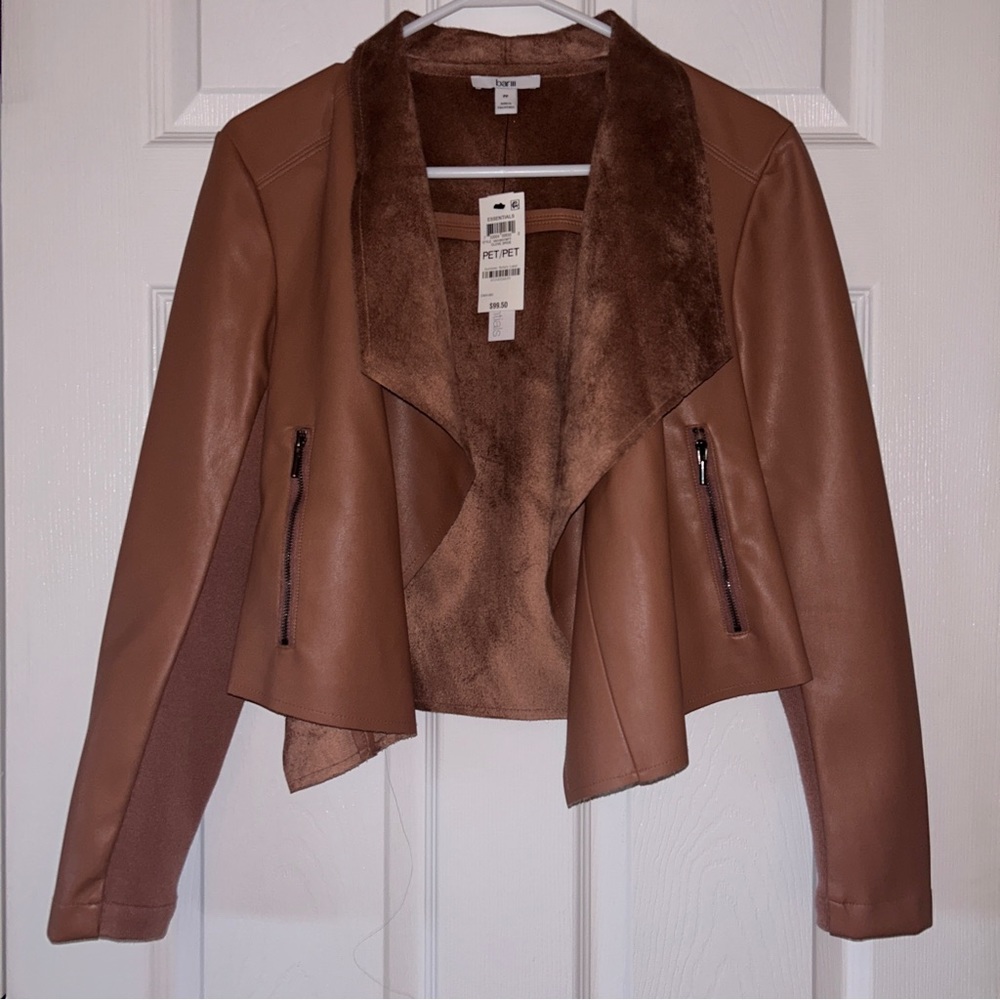 Bar III Brown Leather Jacket - Women’s Size PP